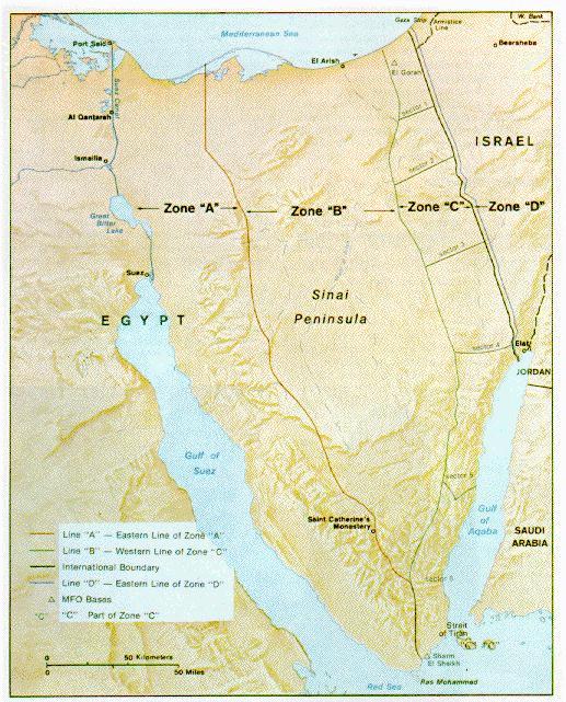 Zone map of the Sinai.